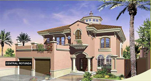 Central Rotunda Mediterranean Garden Home